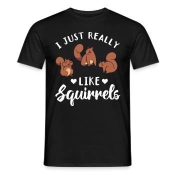 J’aime juste les écureuils vraiment plus doux - T-shirt homme - noir - Devant - AI Model Male 178 light (178cm)