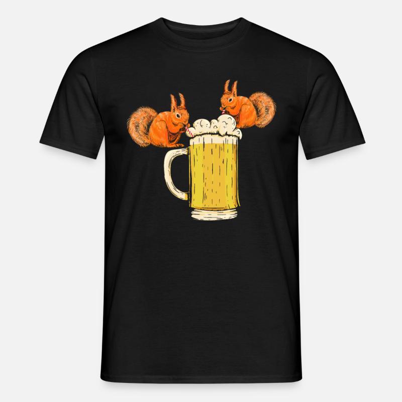 Eichhörnchen, lustiges Eichhörnchen, Eichhörnchen - Männer T-Shirt - Schwarz