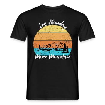 Less monday more mountain - Männer T-Shirt - Schwarz - Vorne - AI Model Male 178 light (178cm)