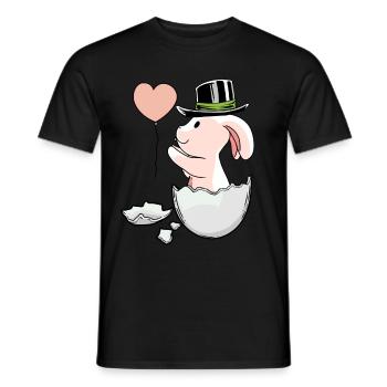 Lapin de Pâques Ballon Oeuf Coquille Lapin de Pâques - T-shirt homme - noir - Devant - AI Model Male 178 light (178cm)
