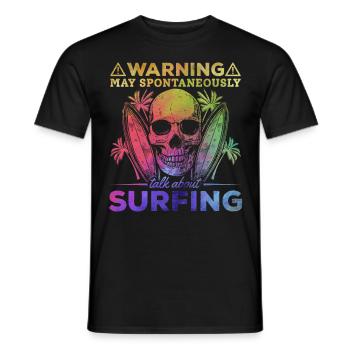 Warnung vor Wassersurfern kann spontan über das - Männer T-Shirt - Schwarz - Vorne - AI Model Male 178 light (178cm)