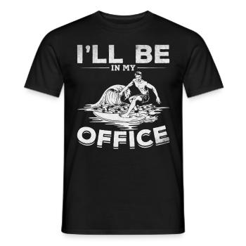 Surfing I will be in my office surfboard - Men's T-Shirt - black - Front - AI Model Male 178 light (178cm)
