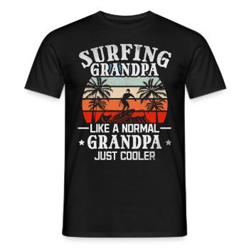 Surfing Opa wie ein normaler Opa ist einfach - Männer T-Shirt - Schwarz - Vorne - AI Model Male 178 light (178cm)