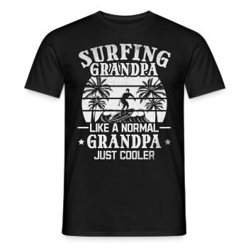 Opa surft Opa wie ein normaler Opa, einfach cooler - Männer T-Shirt - Schwarz - Vorne - AI Model Male 178 light (178cm)