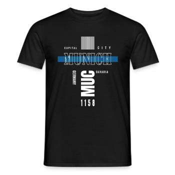 Munich Bavaria Munich Bavaria Capital - Men's T-Shirt - black - Front - AI Model Male 178 light (178cm)