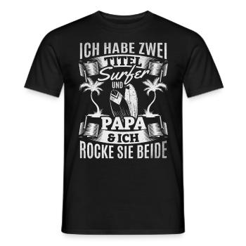 Surfen Wellenreiten Surfbrett Surfing Papa Surfer - Männer T-Shirt - Schwarz - Vorne - AI Model Male 178 light (178cm)