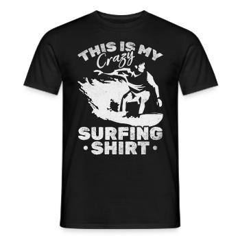 Surf sur l’eau C’est mon surfeur de surf fou - T-shirt homme - noir - Devant - AI Model Male 178 light (178cm)