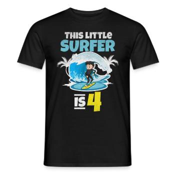 Surfing Boy - Dieser kleine Surfer ist 4 Jahre alt - Männer T-Shirt - Schwarz - Vorne - AI Model Male 178 light (178cm)