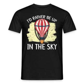 Je préfère être montgolfière douce dans le ciel - T-shirt homme - noir - Devant - AI Model Male 178 light (178cm)