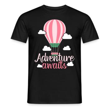 Abenteuer erwartet Heißluftballon-Liebhaber Aerona - Männer T-Shirt - Schwarz - Vorne - AI Model Male 178 light (178cm)