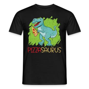 Pizzasaurus Pizza lovers Italian food Di - Men's T-Shirt - black - Front - AI Model Male 178 light (178cm)