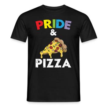 Pride et Pizza Cuisine Italienne Mangeur de Pizza LG - T-shirt homme - noir - Devant - AI Model Male 178 light (178cm)