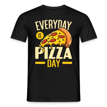 Chaque jour est la journée de la pizza foodie cuisine italienne - T-shirt homme - noir - Devant - AI Model Male 178 light (178cm)