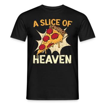 A Slice of Heaven Pizza Lovers Italian - Men's T-Shirt - black - Front - AI Model Male 178 light (178cm)