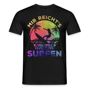 Surfer Mir Reicht's Ich Geh Surfen - Wassersport - Männer T-Shirt - Schwarz - Vorne - AI Model Male 178 light (178cm)