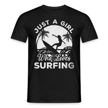 Surfer Girls Surfing Girl - Juste une fille qui - T-shirt homme - noir - Devant - AI Model Male 178 light (178cm)