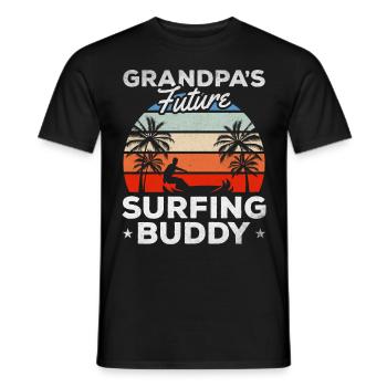 Surfer Surfboard Surfen Baby Opas Zukunft Surfing - Männer T-Shirt - Schwarz - Vorne - AI Model Male 178 light (178cm)