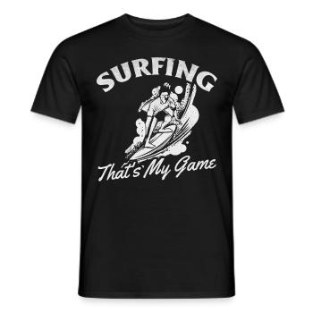 Surf C’est mon jeu I Surf surf - T-shirt homme - noir - Devant - AI Model Male 178 light (178cm)