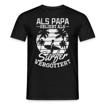 Als Papa geliebt als Surfer Vergöttert - Surfing - Männer T-Shirt - Schwarz - Vorne - AI Model Male 178 light (178cm)