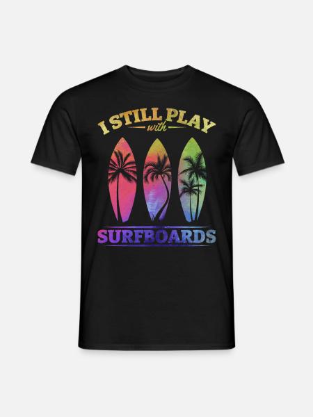 Watersurfer Surfboard Surfing Ich spiele immer - Männer T-Shirt - Schwarz