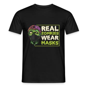 Scary halloween pumpkin witches zombie ghosts - Men's T-Shirt - black - Front - AI Model Male 178 light (178cm)