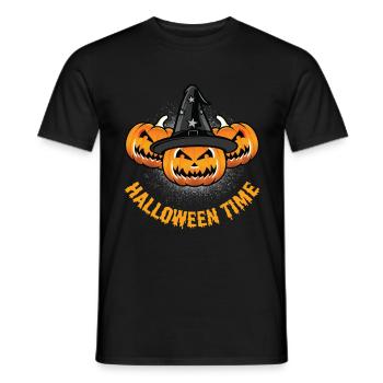 Scary halloween pumpkin witches zombie ghosts - Men's T-Shirt - black - Front - AI Model Male 178 light (178cm)