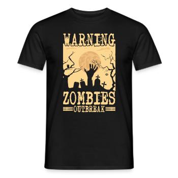 Effrayant halloween citrouille sorcières fantômes zombies - T-shirt homme - noir - Devant - AI Model Male 178 light (178cm)
