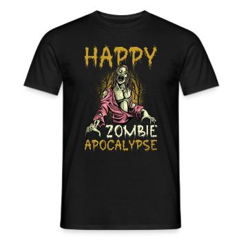 Effrayant halloween citrouille sorcières fantômes zombies - T-shirt homme - noir - Devant - AI Model Male 178 light (178cm)