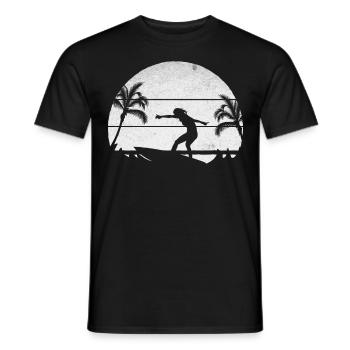 Surfeur d’eau Lady Surf Surfboard Surfing Girl - T-shirt homme - noir - Devant - AI Model Male 178 light (178cm)