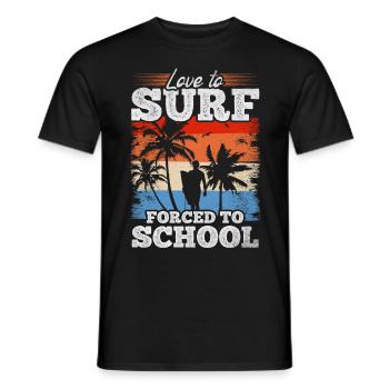 Surf Surfeur d’eau amour pour surfer forcé à l’école - T-shirt homme - noir - Devant - AI Model Male 178 light (178cm)