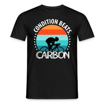 L’état bat le carbone - T-shirt homme - noir - Devant - AI Model Male 178 light (178cm)