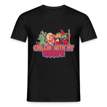 Effrayant halloween citrouille sorcières fantômes zombies - T-shirt homme - noir - Devant - AI Model Male 178 light (178cm)