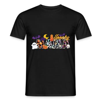 Spooky mama halloween pumpkin witches ghosts - Men's T-Shirt - black - Front - AI Model Male 178 light (178cm)