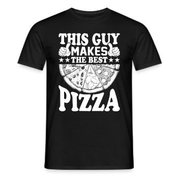 Pizza design for pizza makers and pizza lovers - Men's T-Shirt - black - Front - AI Model Male 178 light (178cm)