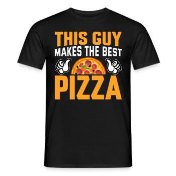 Pizza design for pizza makers and pizza lovers - Men's T-Shirt - black - Front - AI Model Male 178 light (178cm)