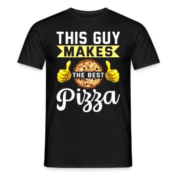 Pizza design for pizza makers and pizza lovers - Men's T-Shirt - black - Front - AI Model Male 178 light (178cm)