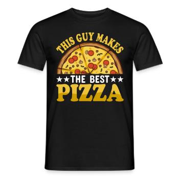 Pizza design for pizza makers and pizza lovers - Men's T-Shirt - black - Front - AI Model Male 178 light (178cm)