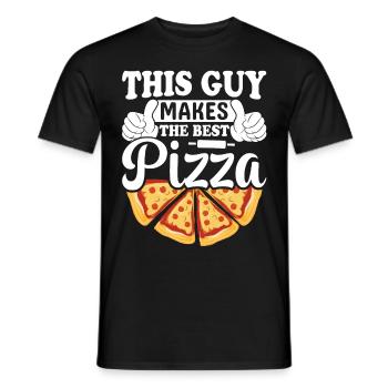 Pizza design for pizza makers and pizza lovers - Men's T-Shirt - black - Front - AI Model Male 178 light (178cm)