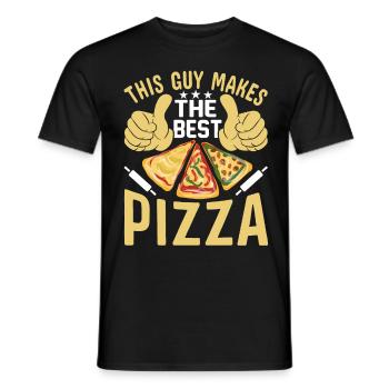 Pizza design for pizza makers and pizza lovers - Men's T-Shirt - black - Front - AI Model Male 178 light (178cm)