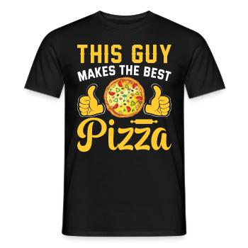 Conception de pizza pour les pizzaïolos et les amateurs de pizza - T-shirt homme - noir - Devant - AI Model Male 178 light (178cm)