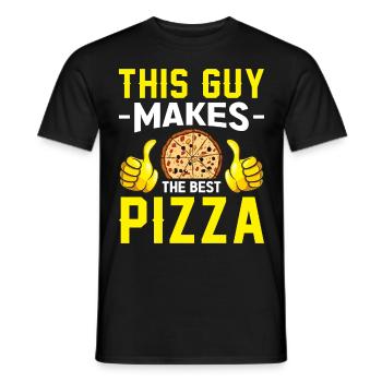 Conception de pizza pour les pizzaïolos et les amateurs de pizza - T-shirt homme - noir - Devant - AI Model Male 178 light (178cm)