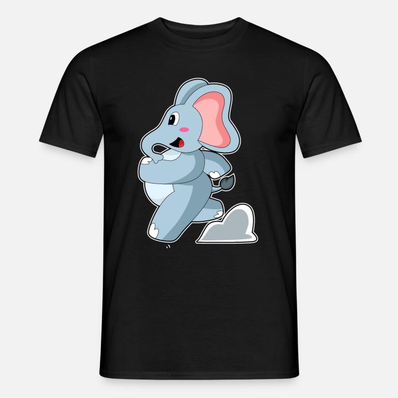 Elefant als Jogger - Männer T-Shirt - Schwarz
