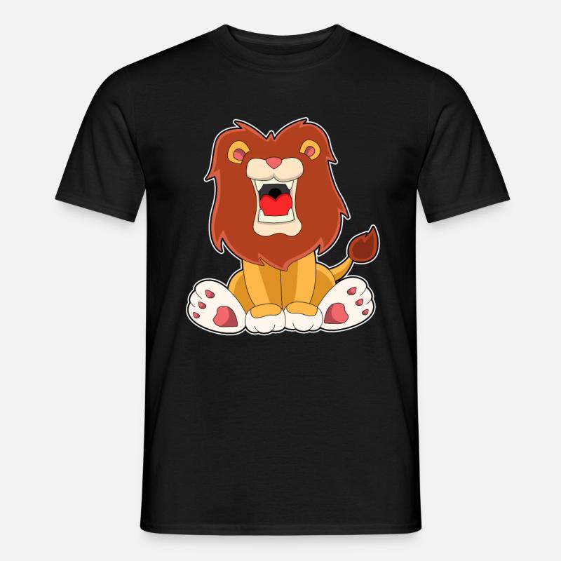 Brüllender Löwe - Männer T-Shirt - Schwarz