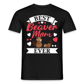 Best Beaver Mom ever Wildlife Animal Dam Na - Men's T-Shirt - black - Front - AI Model Male 178 light (178cm)