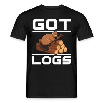 Got Logs Biber Wildlife Tier Kanada Damm Nagetier - Männer T-Shirt - Schwarz - Vorne - AI Model Male 178 light (178cm)