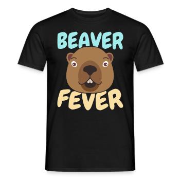 Beaver Fever Wildlife Canada Dam Rodent - Men's T-Shirt - black - Front - AI Model Male 178 light (178cm)
