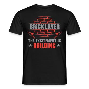Maurer Die Aufregung ist der Job der Maurer - Männer T-Shirt - Schwarz - Vorne - AI Model Male 178 light (178cm)