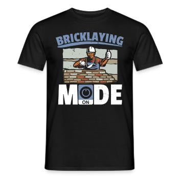 Mason mode on the construction Job Bricklayer - Men's T-Shirt - black - Front - AI Model Male 178 light (178cm)