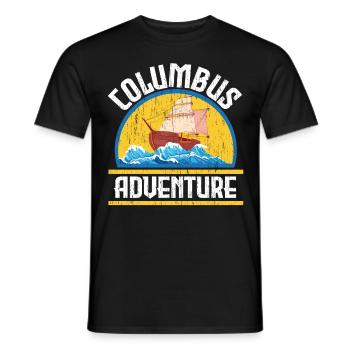 Columbus Adventure USA Amérique Columbus Day - T-shirt homme - noir - Devant - AI Model Male 178 light (178cm)