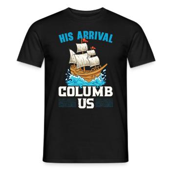 Son arrivée nous marin Columbus jour - T-shirt homme - noir - Devant - AI Model Male 178 light (178cm)